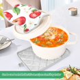 thumbnail image 3 of Yayeee Pot Holders Kitchen Heat Resistant with Pocket 7"x9.8" Cotton Oven Cooking Hot Pads, White Apple Pattern, 3 of 7