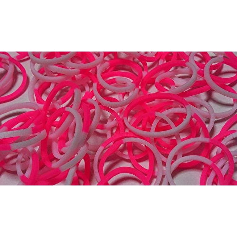 Rainbow Loom Pink White Two Tone Rubber Bands Refill Pack 300 ct