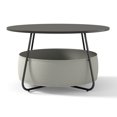 thumbnail image 2 of Manora Round Basket Coffee Table, Small Center Table for Living Room Home Office, Black & Brown, 2 of 8
