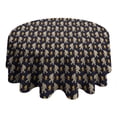 thumbnail image 4 of Dark Blue Bigfoot Pattern Round Tablecloth 60"x60",Wrinkle Wipeable Table Cloth for Kitchen Dining Room Picnic Patio Party, 4 of 6
