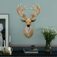 thumbnail image 5 of YWMJZEU 3D Deer Head Statue Figurines Sculpture Wall Mount Bust Stag Animal Ornament for 21.5x15x33.5cm, 5 of 8