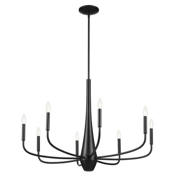 8 Light Chandelier-27 inches Tall and 36 inches Wide-Black Finish Bailey Street Home 147-Bel-5016769