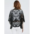 thumbnail image 2 of Kimono Cardigan Ample en Dentelle Florale pour Femmes, 2 of 5