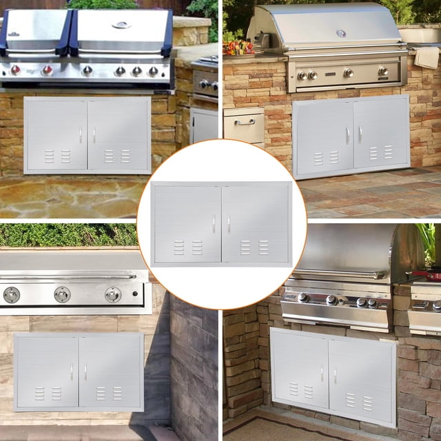 Edtara Portes d'Accès en Acier Inoxydable pour Cuisines Extérieures, Parfaites pour les Îlots de Bbq et les Armoires de Rangement