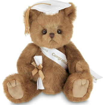 Bearington Graduation Plush Toy 10" Teddy Bear Stuffed Animal with White Cap, gift for Class 2024