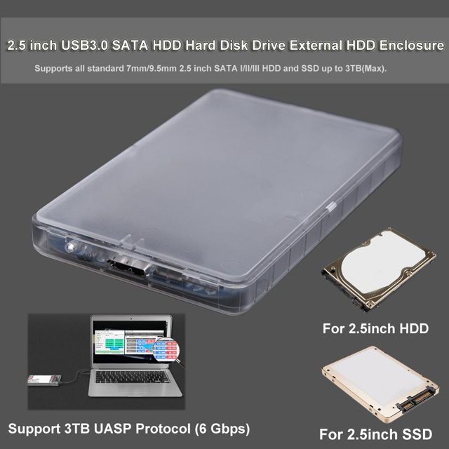2.5 pulgadas USB 3.0 SATA HDD Unidad de disco duro Caja de caja de caja de HDD externa
