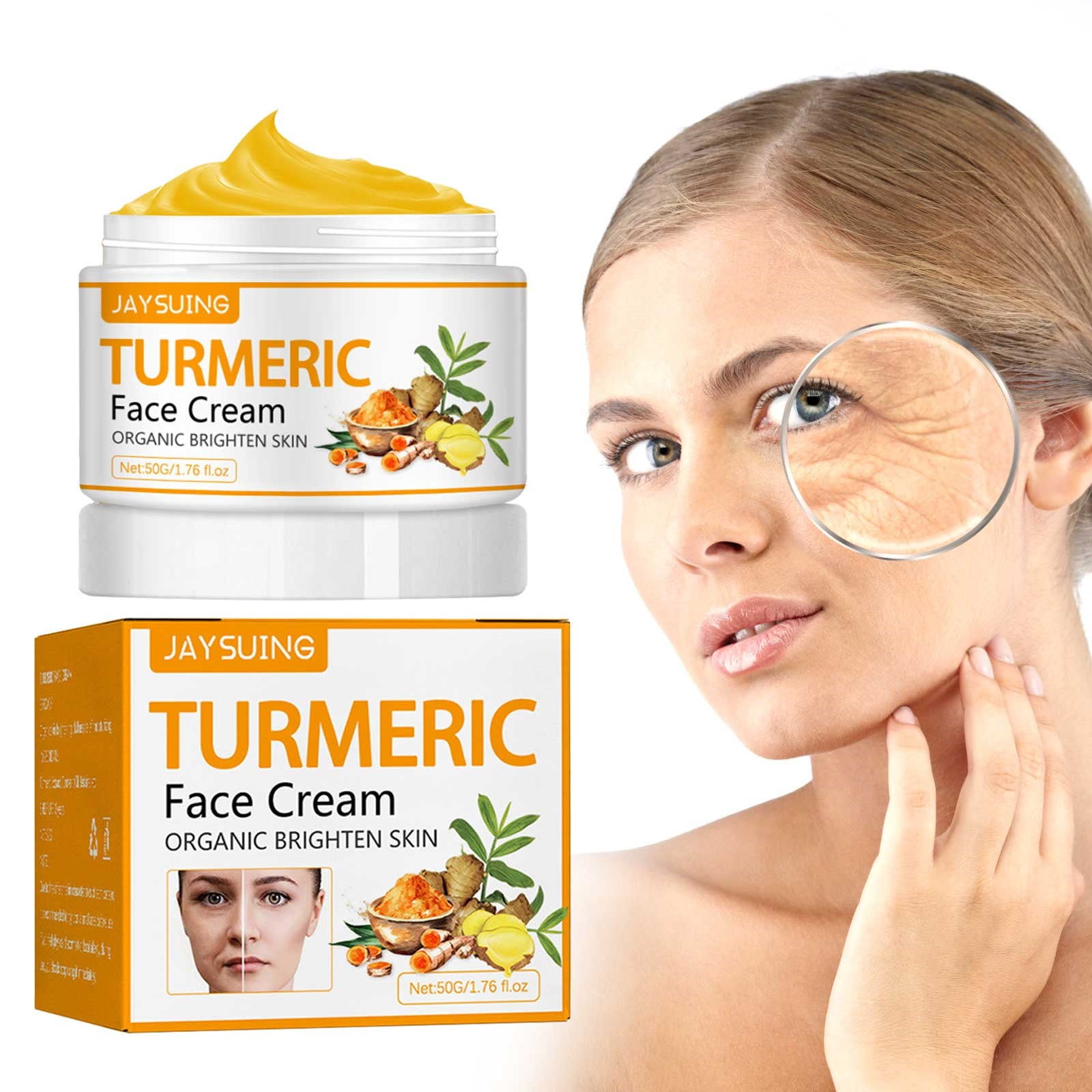 Face Care 2PC Turmeric Firming Skin Cream Wrinkle Reducing 50g Dry