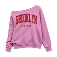 thumbnail image 3 of Shadoumai Girls Off the Shoulder Sweatshirts Brooklyn Letter Print Tops Cute Trendy Fall Pullover for Teen Girl Long Sleeve Kids Clothes, 3 of 6