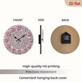 thumbnail image 7 of 2D Flat 1pc 10Inch Wooden Elegant Pink Diamond Design Pattern Wall Clock - 10 Inch Large Round Swiss Quartz Movement, Modern Minimalist Design with Hands Pink Number 12, Battery-operated, 7 of 7
