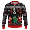 thumbnail image 4 of Suéter navideño feo con estampado 3D a la moda para hombre, sudaderas con capucha de DJ y Papá Noel, sudaderas de cuello redondo para fiestas de Navidad y Año Nuevo, camisetas para festivales, 4 of 5