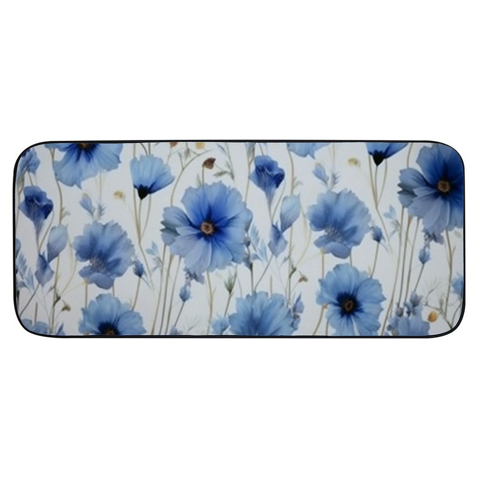 PHYHOO Daisy Door Mat Entrance Rugs Indoor, Blue Welcome Doormat Decorative Home Floor Mat, Non Slip Rubber Back and Absorption for Outdoor Indoor Entrance Decor 19.68*47.24 in