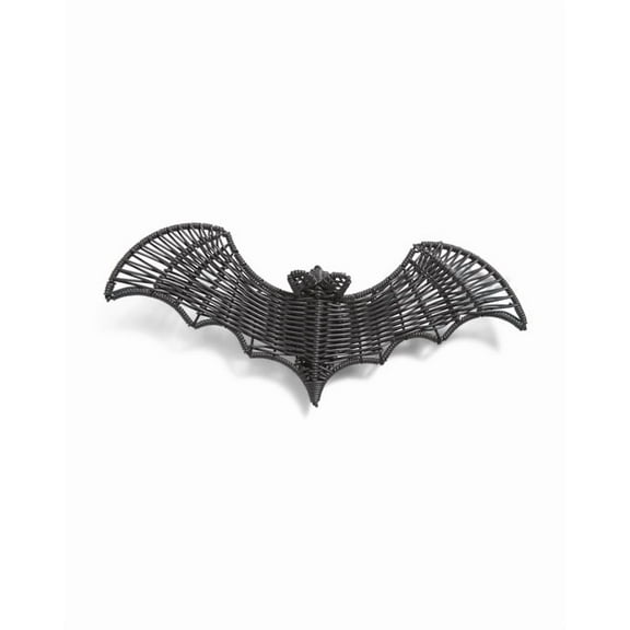 HaCpiu Outdoor Wicker Bat Decor, Black Spooky Halloween Woven Bat Home Decor Clearance, Horror Indoor Outdoor Halloween Animals Decor for Theme Party