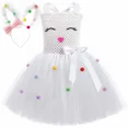thumbnail image 2 of Vestido de conejito de Pascua para niñas pequeñas, vestido de princesa con tutú para niñas, disfraz de conejo blanco para niñas, ropa de fiesta de cumpleaños y Halloween, 2 of 5