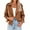 Brown, variant on Double Breasted Women Solid Color Casual Crop Trench Coat Lady Office Jacket with Pocket