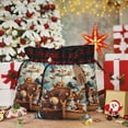 thumbnail image 6 of Wukai Animal Filled Noahs Ark Print Christmas Burlap Bags,Drawstring Christmas Burlap Goody Gift Candy Bags Xmas Burlap Treat Bags for Candy Wrapper Xmas Party Favors-Black, 6 of 8