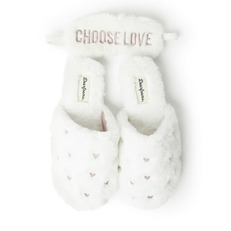 Dearfoams Women's Monica Scuff w Sleep Mask Slippers