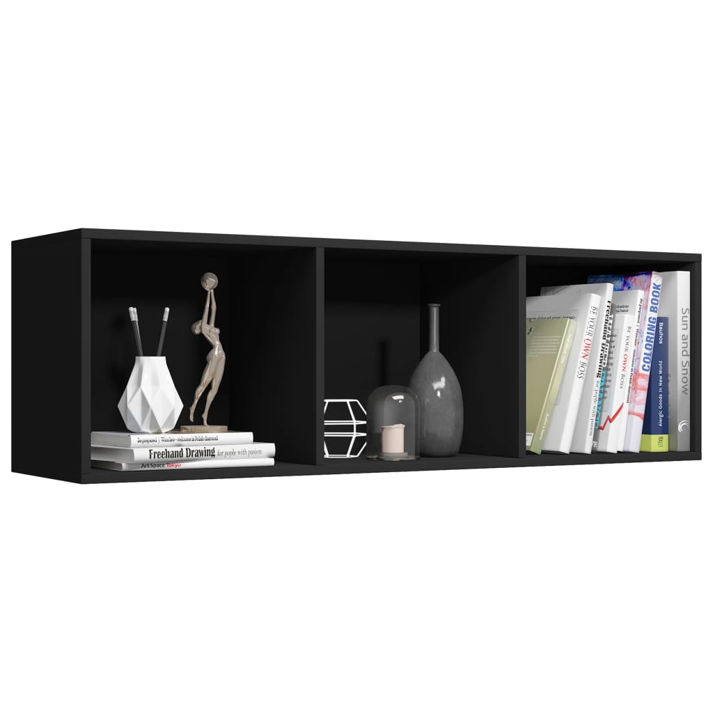 Kepooman 14" Modern 3-Tier Vertical Storage Bookcase for Office Living Room Bedroom, Black