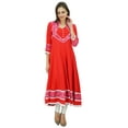 thumbnail image 2 of Bimba Classic Solid Maxi Dress Long Rayon Kurti Party Wear Indian Ethnic Kurta, 2 of 6