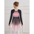 thumbnail image 6 of Doomiva Kids Girls Gradient Figure Skating Dress Shiny Rhinestone Mesh Long Sleeve Dance Competitions Training Outfit Pink 14, 6 of 7