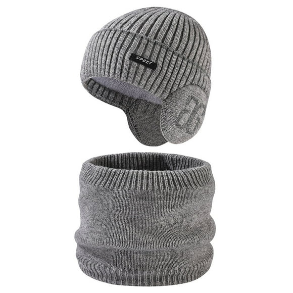 Warm Winter Knitted Wool Plus Velvet Padded Gloves Hats And Scarves Scarf Hat Gloves Men