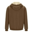 thumbnail image 5 of KHONTS,Men's Sherpa Lined Full Zip Oversized Hoodies Cozy Long Sleeve Hooded Sweatshirts Fall Winter Fashion Warm Outwears with Pockets Coffee XXL, 5 of 7