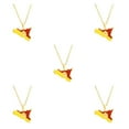 thumbnail image 1 of Guardoinrt Collier Pendentif en Acier Inoxydable Déclaration de Mode Collier en Acier Inoxydable Toute Occasion Idée-Cadeau Convient à Tous les Âges Or 5Ensemble, 1 of 6
