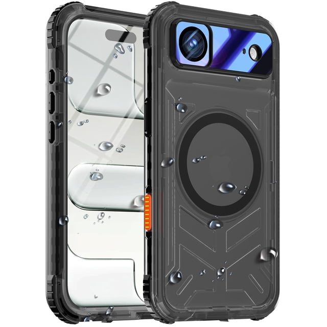 Funda de teléfono Mangix para iPhone 17 Air impermeable con pantalla negra