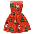 thumbnail image 2 of Kids Girls Dress Sleeveless Cartoon Casual Dress Christmas Party 3-9T, 2 of 7