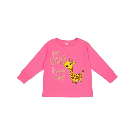 

Inktastic My Gigi Loves Me Cute Giraffe Boys or Girls Long Sleeve Toddler T-Shirt