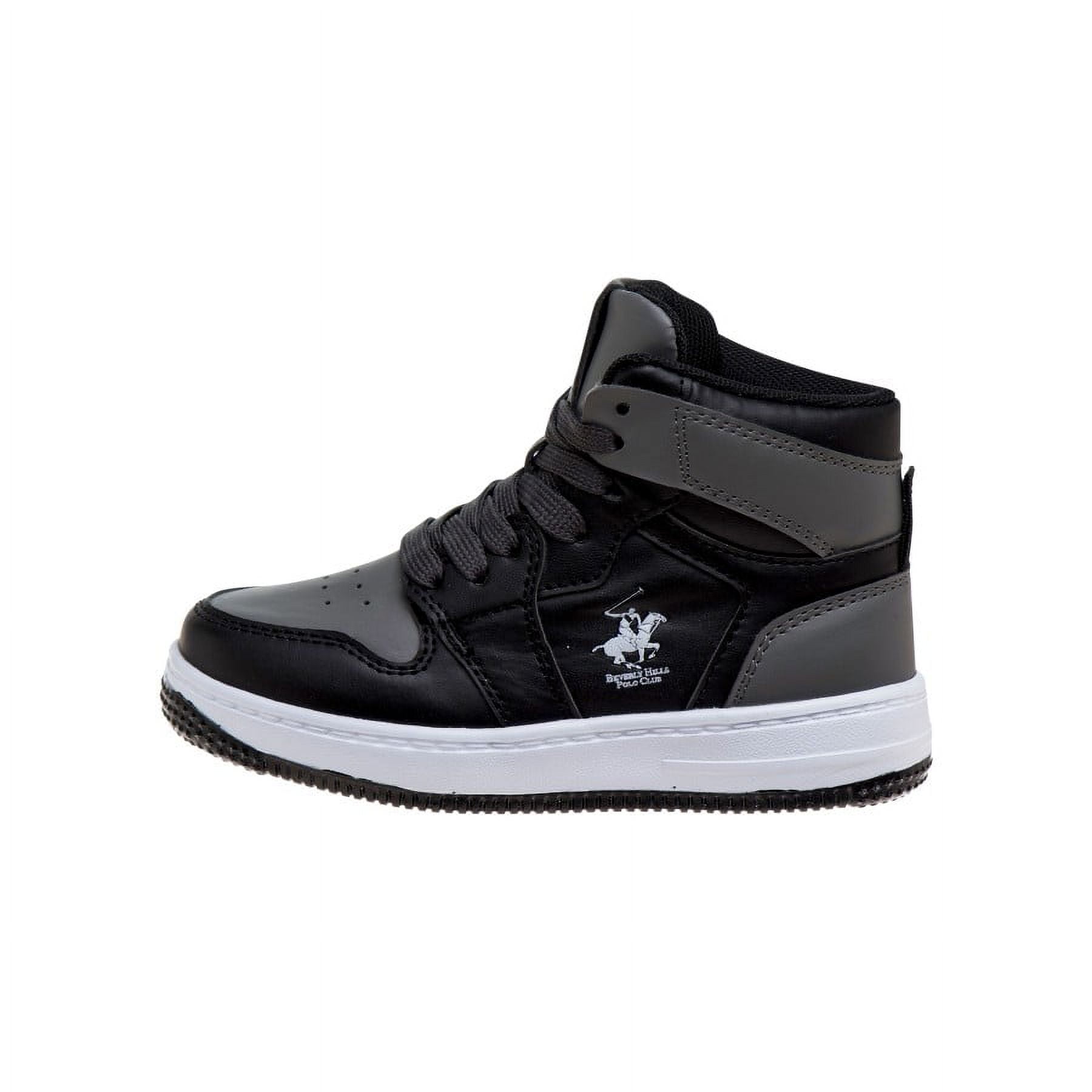 Beverly Hills Polo Club Boys High Top Canvas Sneakers, Black, Size: 3