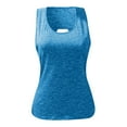 thumbnail image 3 of Tank Tops for Women Summer Sleeveless Workout O-Neck Breathable Backless Yoga Top, 3 of 5