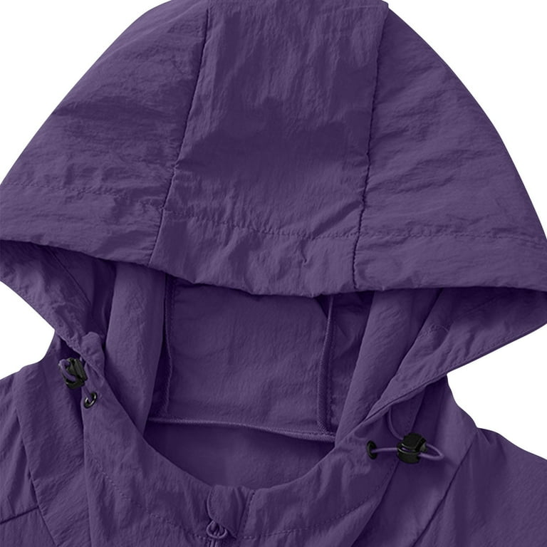 Windbreaker for Women Active Outdoor Hooded Casual Waterproof