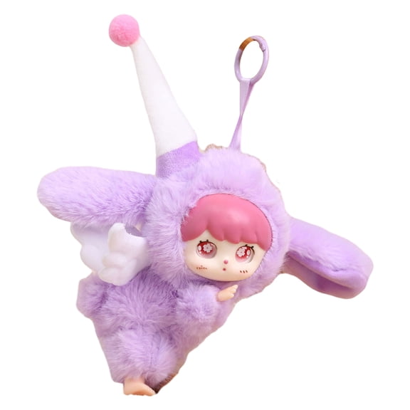YIFAEUX Vinyl Doll Keychain Hanging Decoration Mini Plush Pajamas Angel Girl Bag Charm Purse Pendant Backpack Schoolbag Hanging Ornament Women Girls Gift