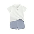 thumbnail image 2 of Yunliwuli Toddler Girls Boys Shorts Sets Short Sleeve Lapel Button Up Tops and Solid Color Shorts Sets, 2 of 10