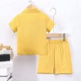 thumbnail image 4 of Outfit for Boys 6-7 Toddler Boys Short Sleeve Solid T Shirt Tops Shorts Child Kids 2PC Set Outfits Clothes Yellow, 4-5 Years, 4 of 8