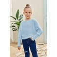 thumbnail image 3 of Girl's Oversized Crewneck  Long Sleeve Fall Sweaters Kids BatwingSlouchy Chunky Pullover Jumper  5-14 Years, 3 of 4