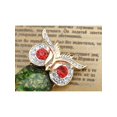 thumbnail image 2 of Ruby Red Crystal Rhinestone Eye Green Golden Tone Foil Bead Owl Bird Pin Brooch, 2 of 4