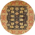 thumbnail image 1 of Ahgly Company Machine Washable Indoor Round Industrial Modern Red Brown Area Rugs, 4' Round, 1 of 1