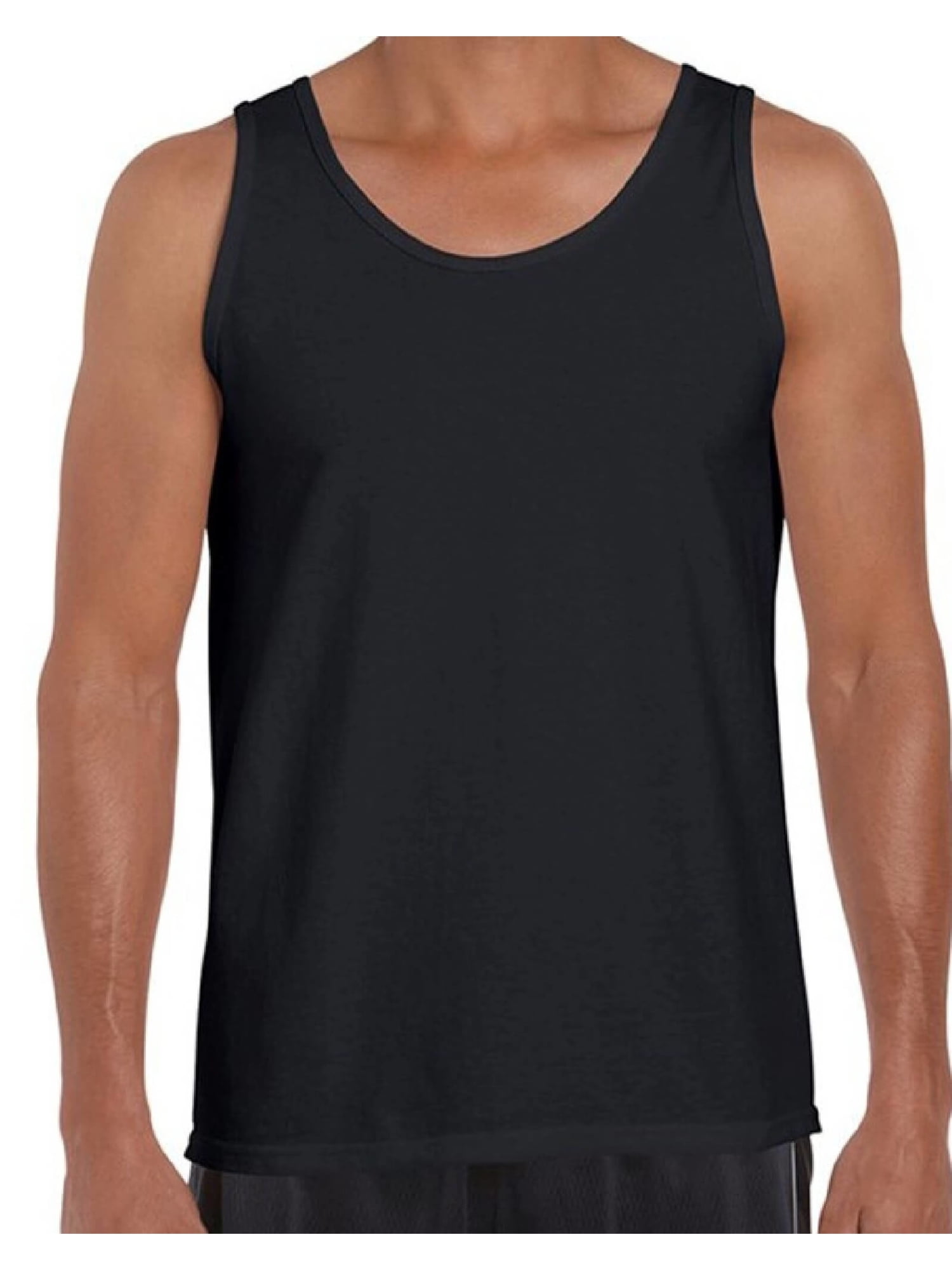 Gildan Tank Top for Men Cotton Sleeveless Shirts for Him Mens Muscle Shirts Best Mens Tanks Blank All Color Black Shirts for Men Black Tanks Top - Walmart.com