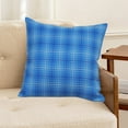 thumbnail image 6 of Throw Pillow Covers 24x20 Plaid Thickened Linen Pillow Cover Color Woven Living Room Decorative Fabric Cushions Cover Blue, 6 of 7