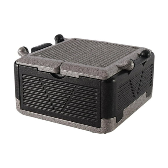 Refrigerador de campamento plegable con tapa aislada de hielo para viajes de pesca d M gris negro