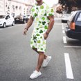 thumbnail image 2 of Wyzesi Sweat Pantsuit Men Plus St Patrick's Day Men's T Shirt Set 2 Printed Button Down Shirts and Shorts Style 2 Shorts Suit Men with Pockets Running Shorts Suit Men with Liner, 2 of 5