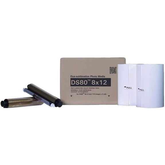 DNP DS80 8x12" Dyesub Printer Media Kit, 220 Glossy Prints