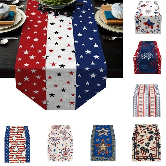 Nkmbld Patriotic Tablecloths for 4th of July Decorations, Plastic Disposable Table Cover for Memorial Day Independence Veterans Day Party Supplies