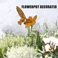 thumbnail image 4 of Rusty Lookings Hummingbird Flower Stake Outdoor Backyard Garden Decorative Stake with Weather Iron Yard Decors, 4 of 9