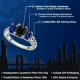 thumbnail image 2 of Gem Stone King 925 Sterling Silver Black Onyx and Blue Created Sapphire Filigree Style 3 Stone Ring for Women (2.80 Cttw, Oval 8X6MM and 6X4MM) (Size 9), 2 of 6