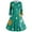Green, variant on Women's Vintage Collar Planet Print A-Line Flare Party Dress