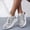 Silver, variant on longantii Fashion Metallic Sneakers for Women Breathable Knit Upper Casual Shoes with Arch Support Comfortable Walking Footwear for Daily and Workout Use Gold 36
