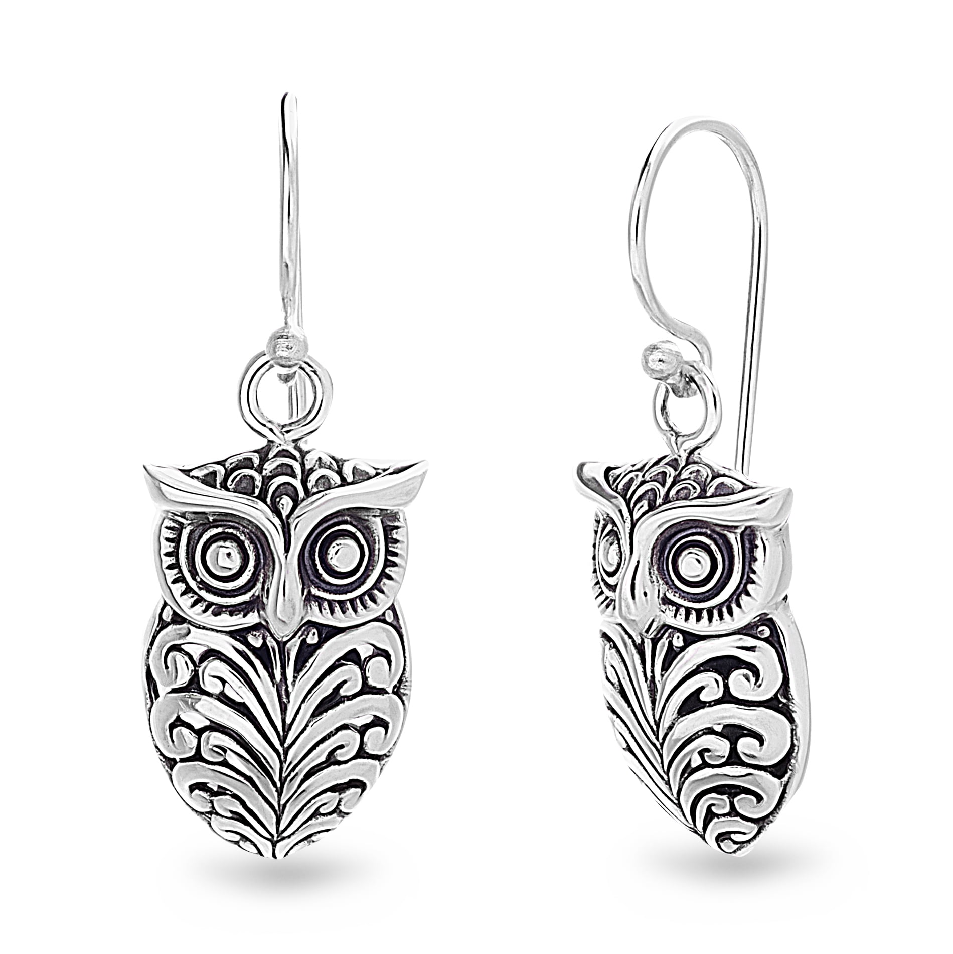 Willowbird - Willowbird Women's Polished Owl Dangle French Wire ...