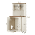thumbnail image 6 of Oversized Cat Litter Enclosure for Self-Cleaning Cat Litter Boxes, Wooden Cat Litter Cabinet  with LED Lighting, an Adjustable Shelf & Doors, 6 of 12